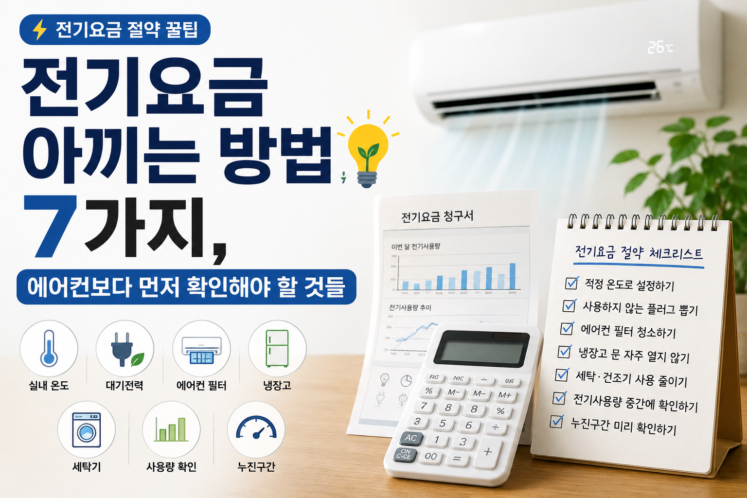 전기요금 아끼는 방법 7가지, 에어컨보다 먼저 확인해야 할 것들