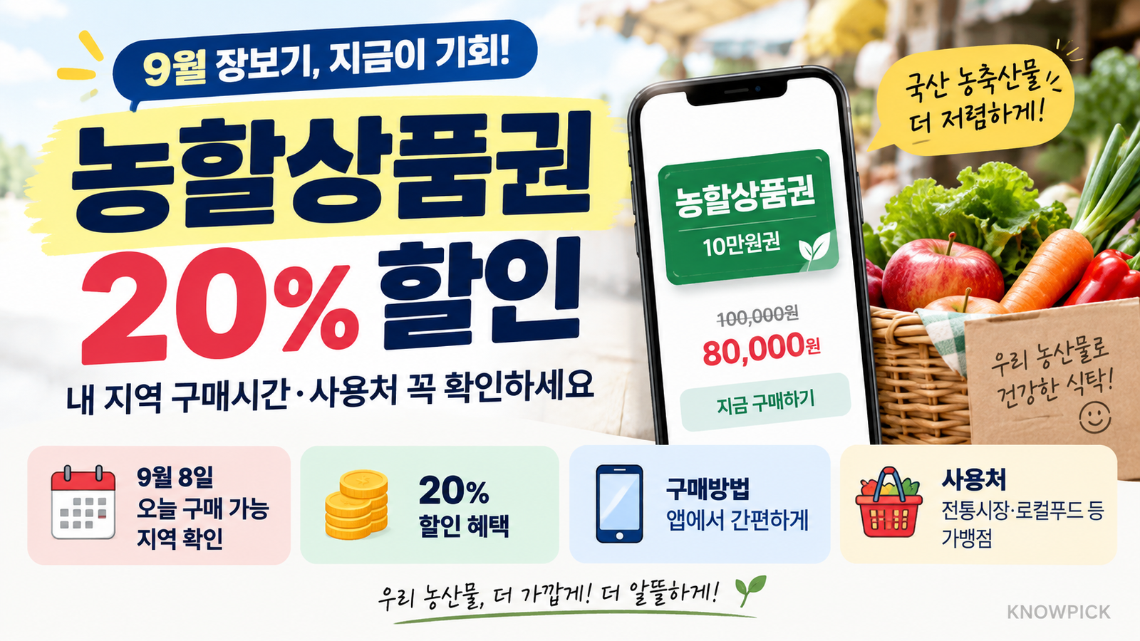 9월 농할상품권 20% 할인｜내 지역 구매시간·사용처 꼭 확인하세요